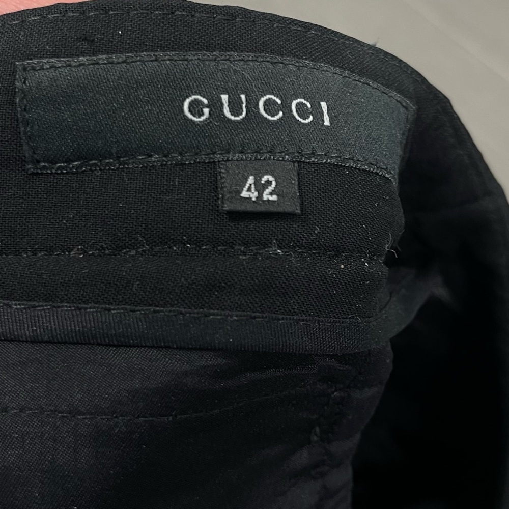 Gucci Vintage Black Wool Blend High Waisted Crop Ankle Pants Trousers Italy 42 M - Picture 4 of 16